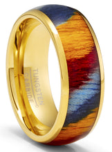 Tungsten Carbide Mens Ring Wedding Band Rosewood 8MM Comfort-Fit Multicolor Black