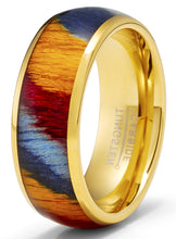 Tungsten Carbide Mens Ring Wedding Band Rosewood 8MM Comfort-Fit Multicolor Black