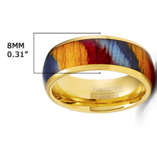 Tungsten Carbide Mens Ring Wedding Band Rosewood 8MM Comfort-Fit Multicolor Black