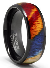 Tungsten Carbide Mens Ring Wedding Band Rosewood 8MM Comfort-Fit Multicolor Black