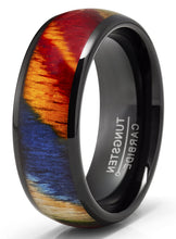 Tungsten Carbide Mens Ring Wedding Band Rosewood 8MM Comfort-Fit Multicolor Black