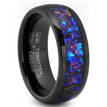 Mens Black Tungsten Wedding Band Orion Nebula Galaxy Engagement Ring Comfort-Fit