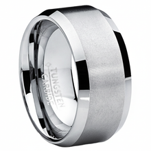 10MM Men's Brushed Tungsten Carbide Wedding Band Ring, Comfort Fit Sizes 7 to 15